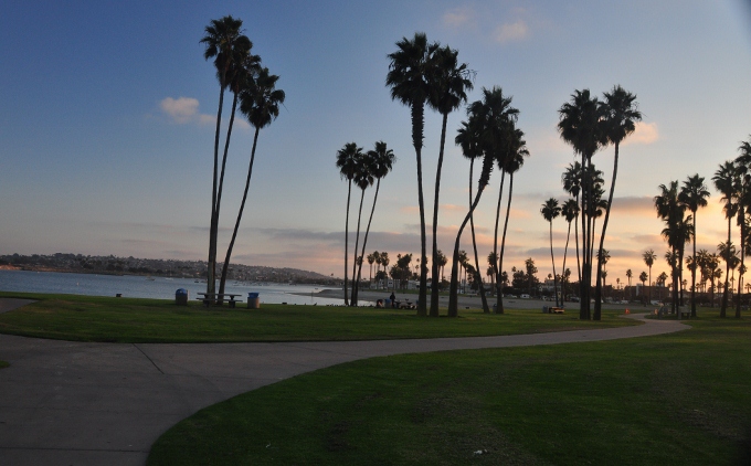 A walking path on Mission Bay's west side